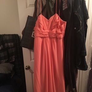 David’s bridal coral reef long dress size 16.